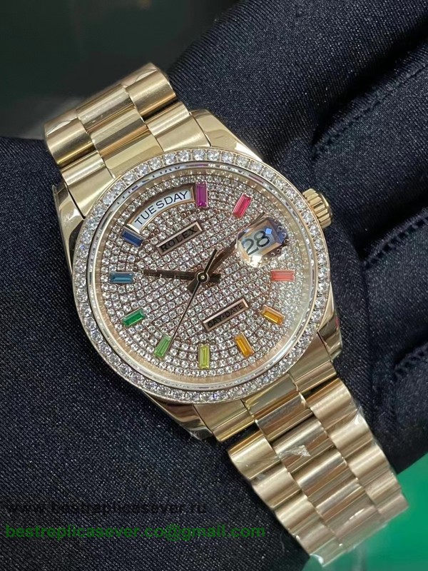 RXGR Rolex Day-Date Automatic S/S 36MM Diamonds Sapphire RXGR146
