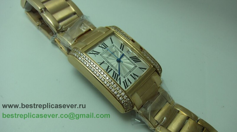 Cartier Tank Quartz Diamonds Bezel S/S CRG80