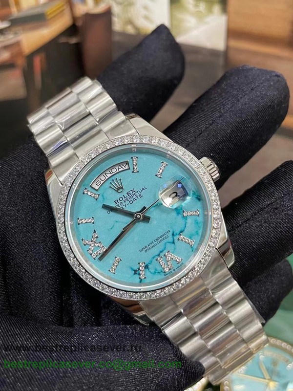 RXGR Rolex Day-Date Automatic S/S 36MM Diamonds Sapphire RXGR149