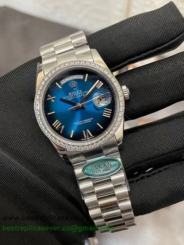 RXGR Rolex Day-Date Automatic S/S 36MM Diamonds Bezel Sapphire RXGR161