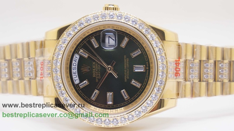 Rolex Day-Date Automatic S/S 41MM Sapphire Diamonds Bezel RXG482